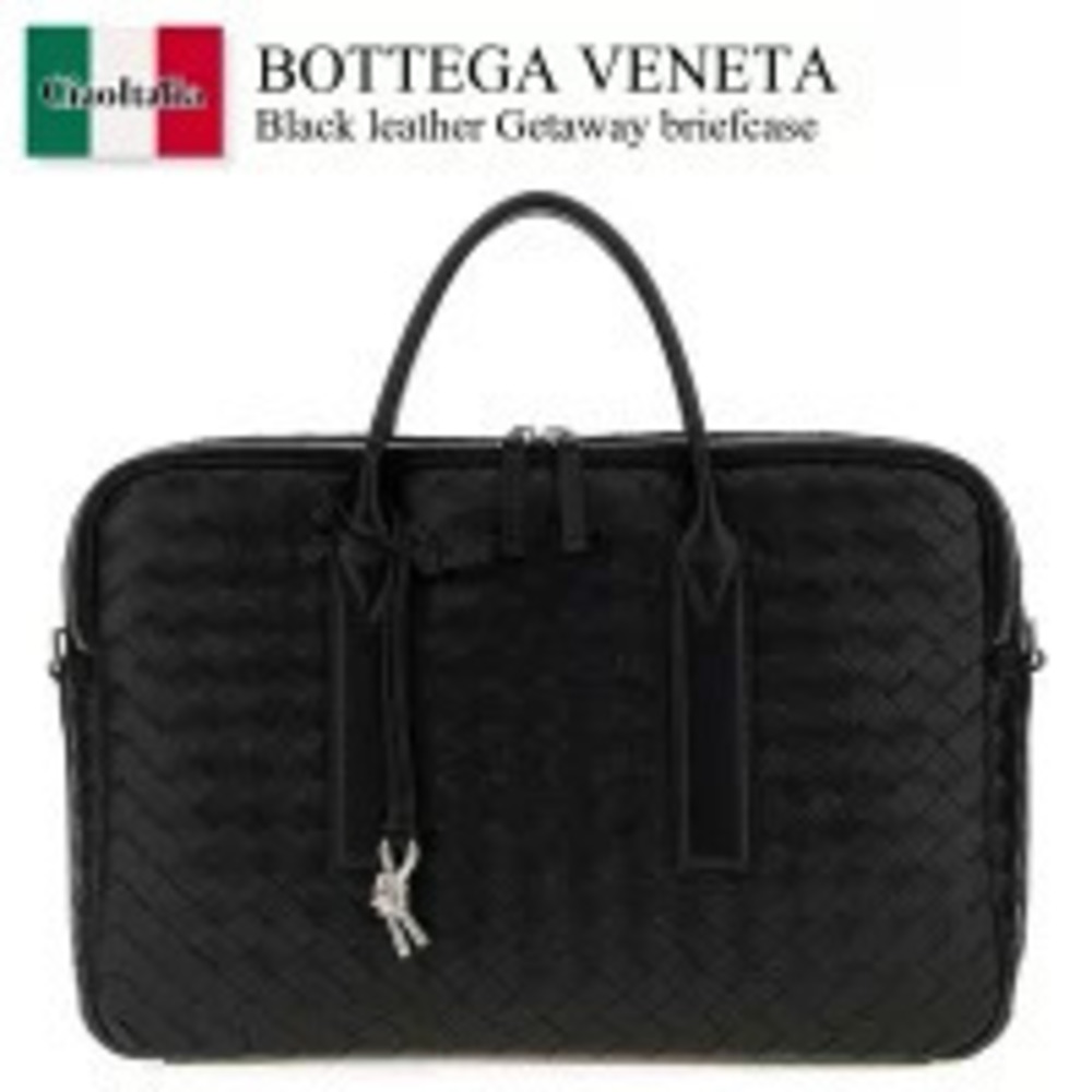 Bottega Veneta Bag Briefcase Black Leather Getaway Business Attache Case